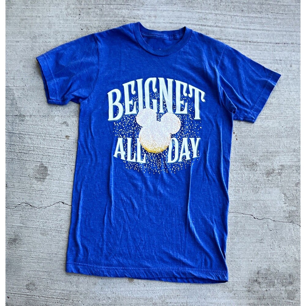 Disney Parks Port Orleans French Quarter Beignet All Day Mickey Shirt Small